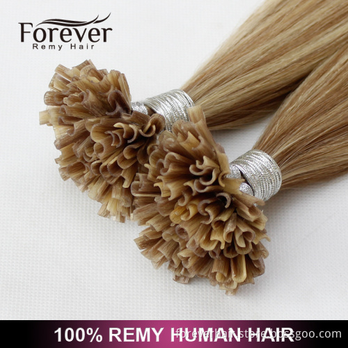 Forever keratin 100 cheap straight remy human piano color u tip hair extension wholesale